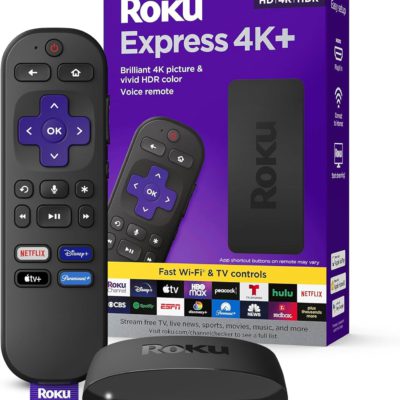 Roku Express 4k Roku Streaming Device 4K HDR with Voice Remote, Free & Live TV